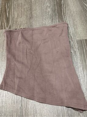 edikted Brown Strapless Asymmetrical Top